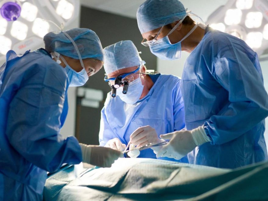 Surgical team performing bariatric surgery in a Dubai operating room